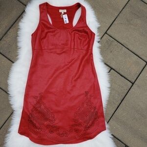 NWT Liberty Garden Lasercut Racerback Dress S Red